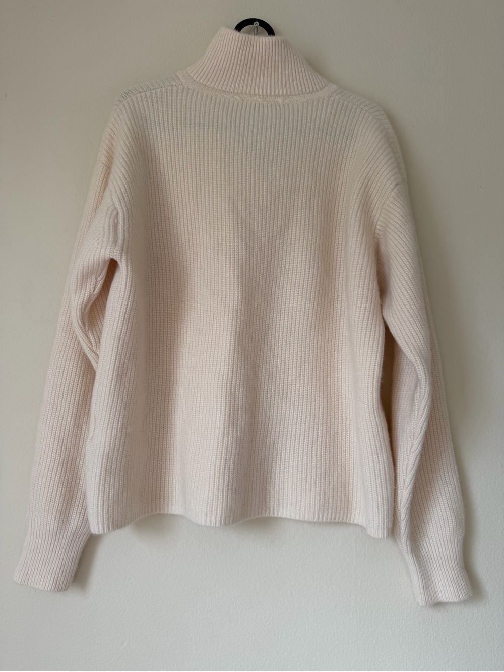 Quince 100% Mongolian Cashmere Quarter Zip Sweater Ivory Size L - Picture 3 of 5